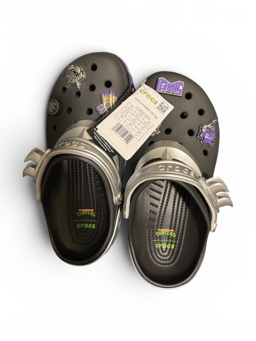 Crocs  Classic Clog with Wing Strap - Black/Silver